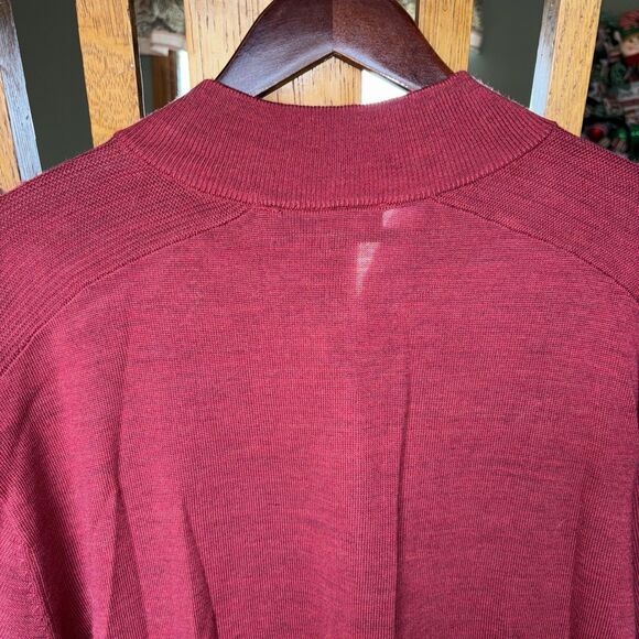 Cutter & Buck Sweater Mens XL Red 1/4 Quarter-Zip Long Sleeve 100% Cotton - Picture 5 of 5
